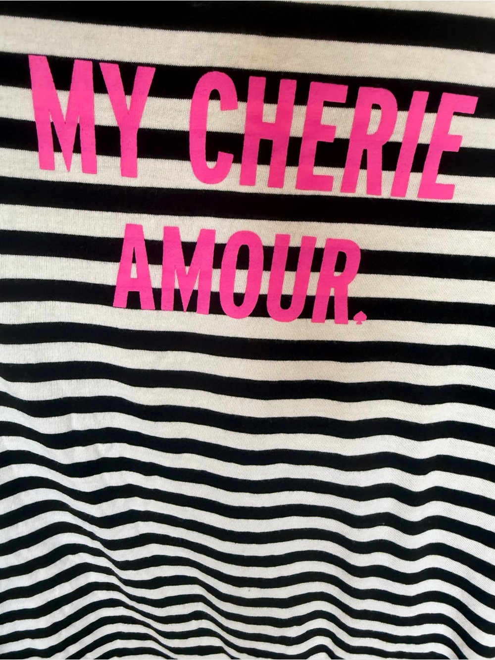 kate spade Black and White Striped Tee with Gold Logo